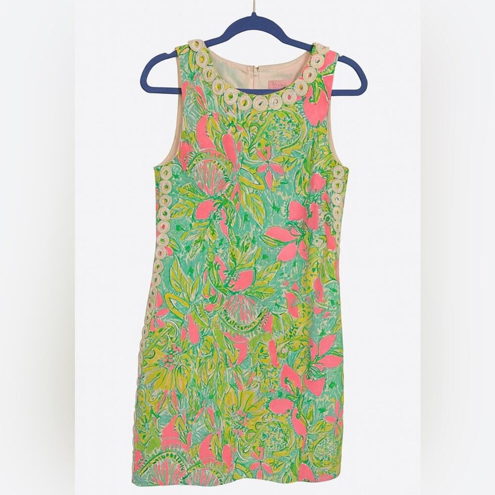 Lilly Pulitzer Pink and Green Floral Dress - Picture 2 of 3